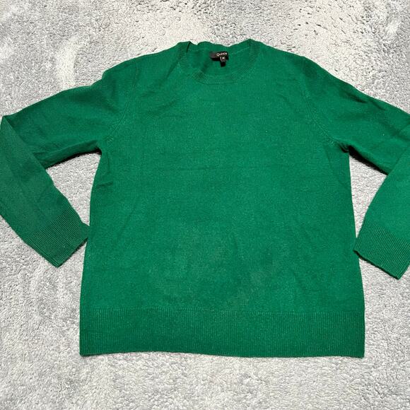 Quince Sweaters - Quince Sweater Womens Medium Green Cashmere Crew Pullover